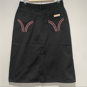 Vintage Piazzazz MIDI Skirt Black Red Medium